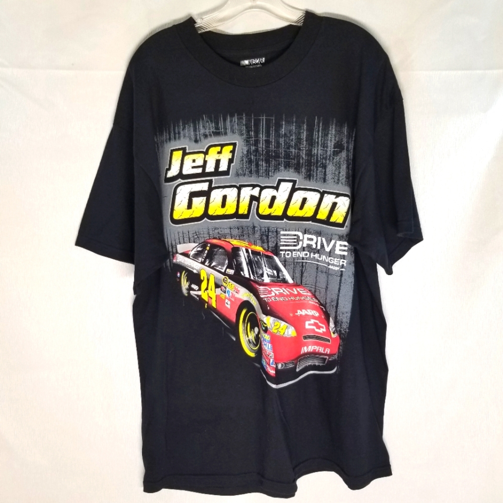Jeff Gordon NASCAR Graphic Tee Size XL Double Sided Short Sleeve Crew Neck